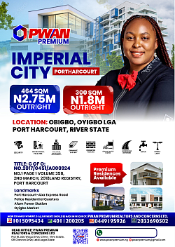 Imperial City Estate Obigbo Port Harcourt, with C of O